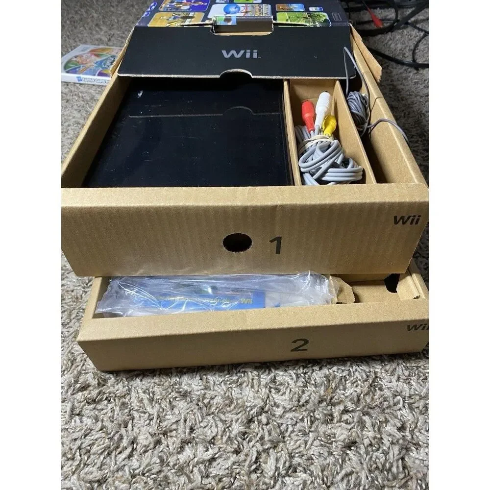 Nintendo Wii Black Console Authentic Motion Plus OEM With Box Complete